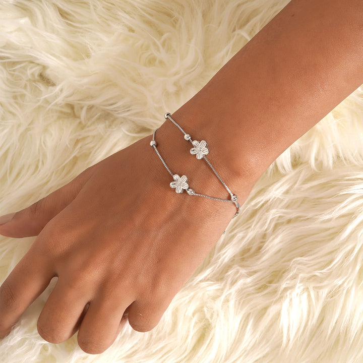 Leif Floral Silver Bracelet