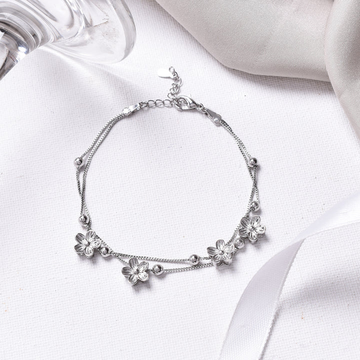 Leif Floral Silver Bracelet
