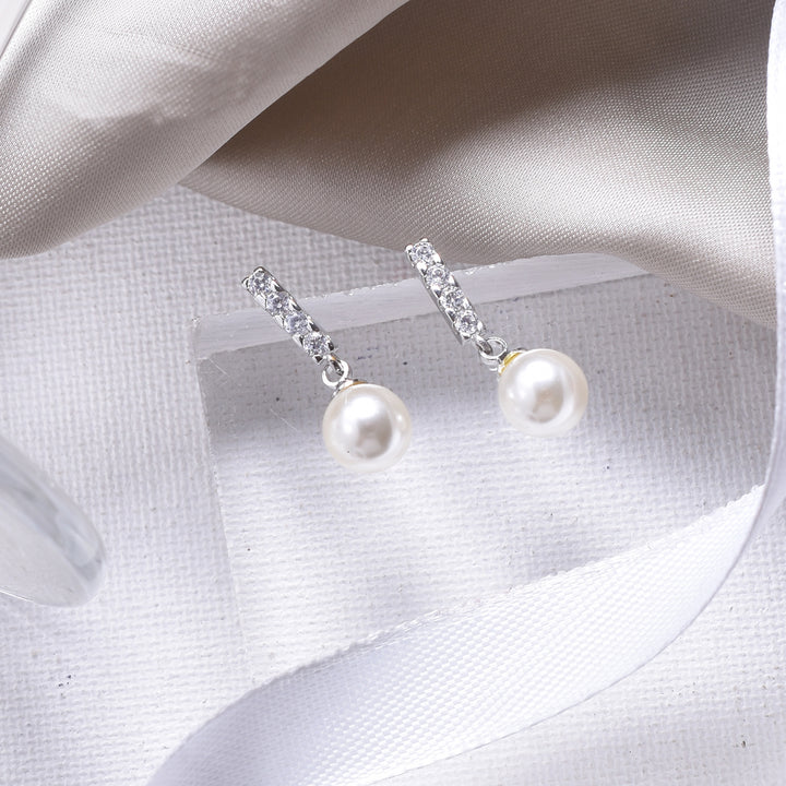 Iris Pearl Drop Silver Earring