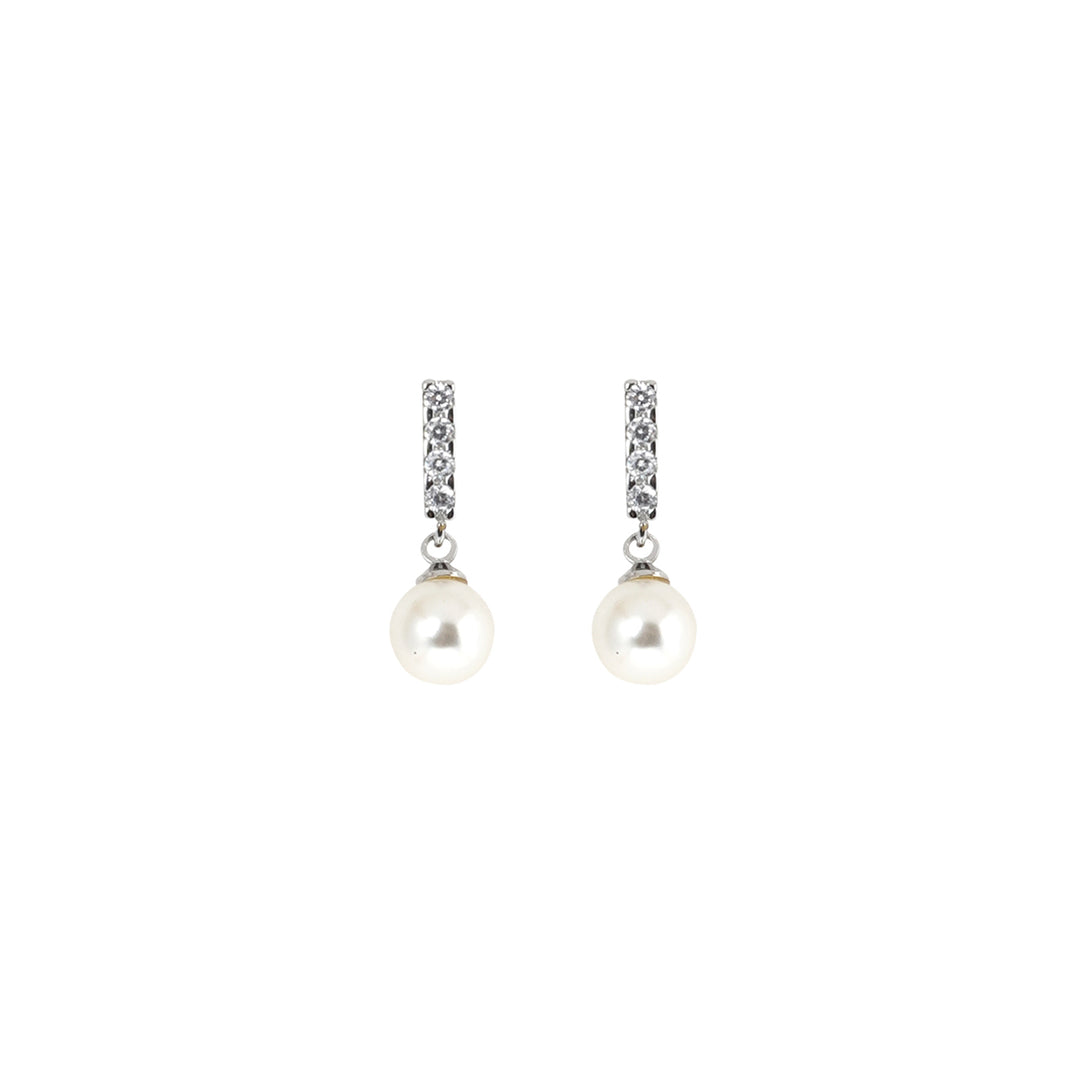 Iris Pearl Drop Silver Earring