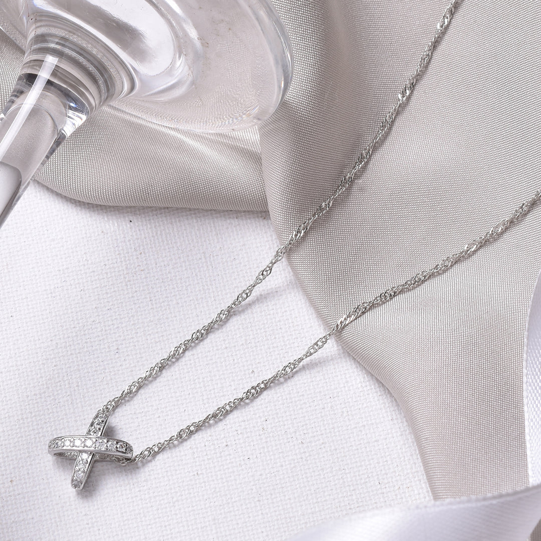 Kriss Kross Silver Necklace
