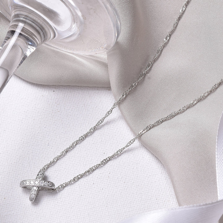 Kriss Kross Silver Necklace