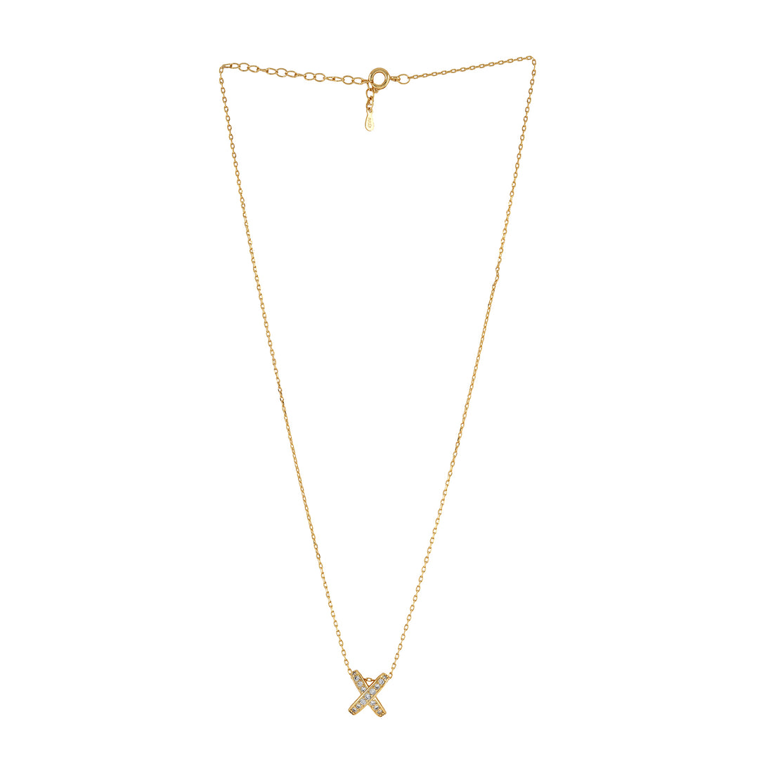 Kriss Kross Gold Necklace
