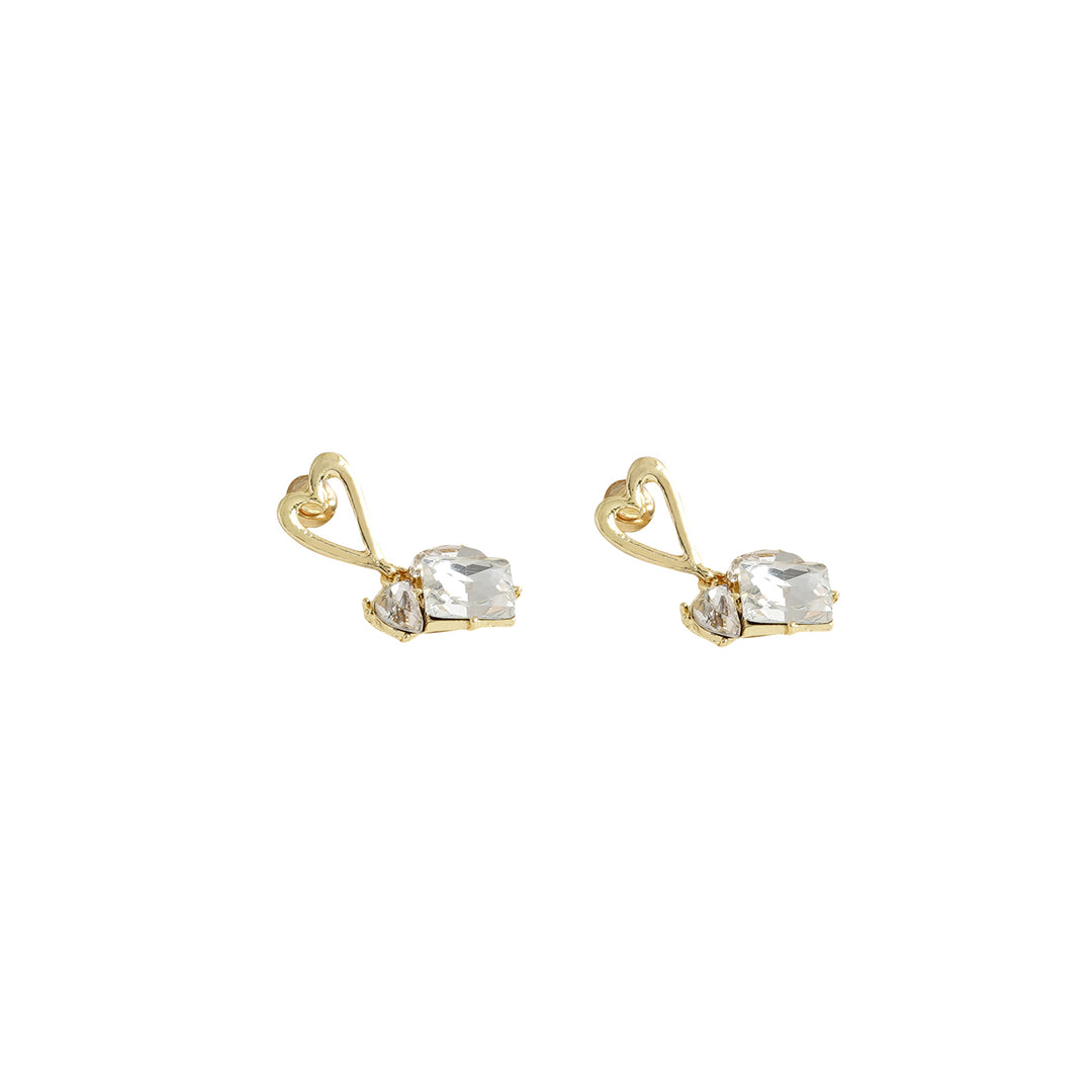Double Trouble Gold Heart  Earrings
