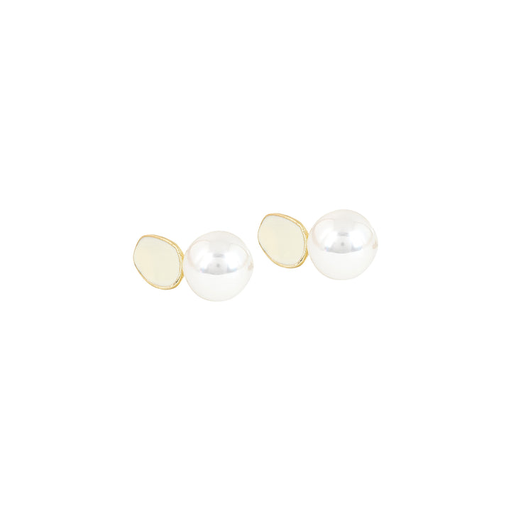 Soleil Gold And White Pearl Earring