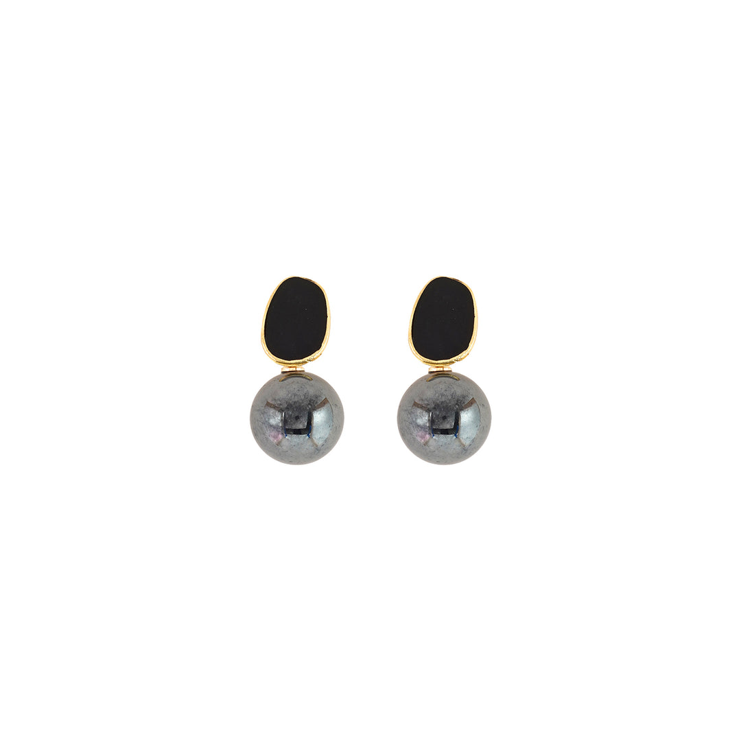 Soleil Black And Gold Pearl Earring