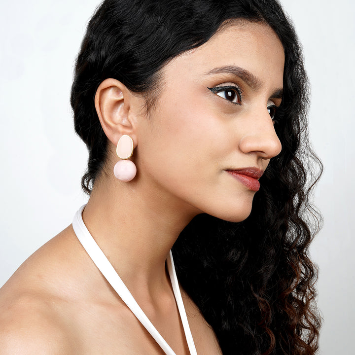 Soleil Rosegold And Pink Pearl Earring