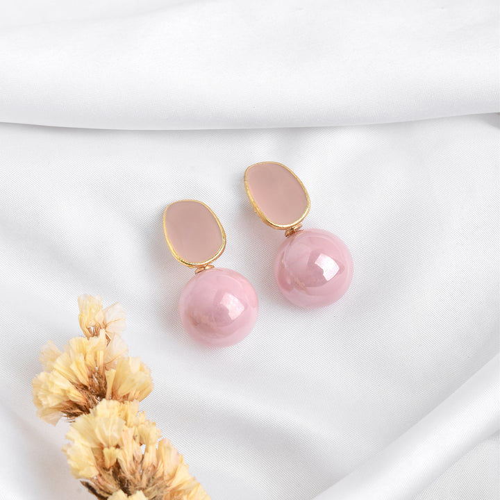 Soleil Rosegold And Pink Pearl Earring