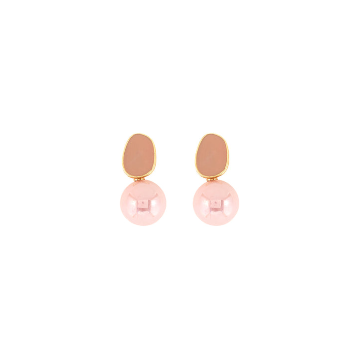 Soleil Rosegold And Pink Pearl Earring
