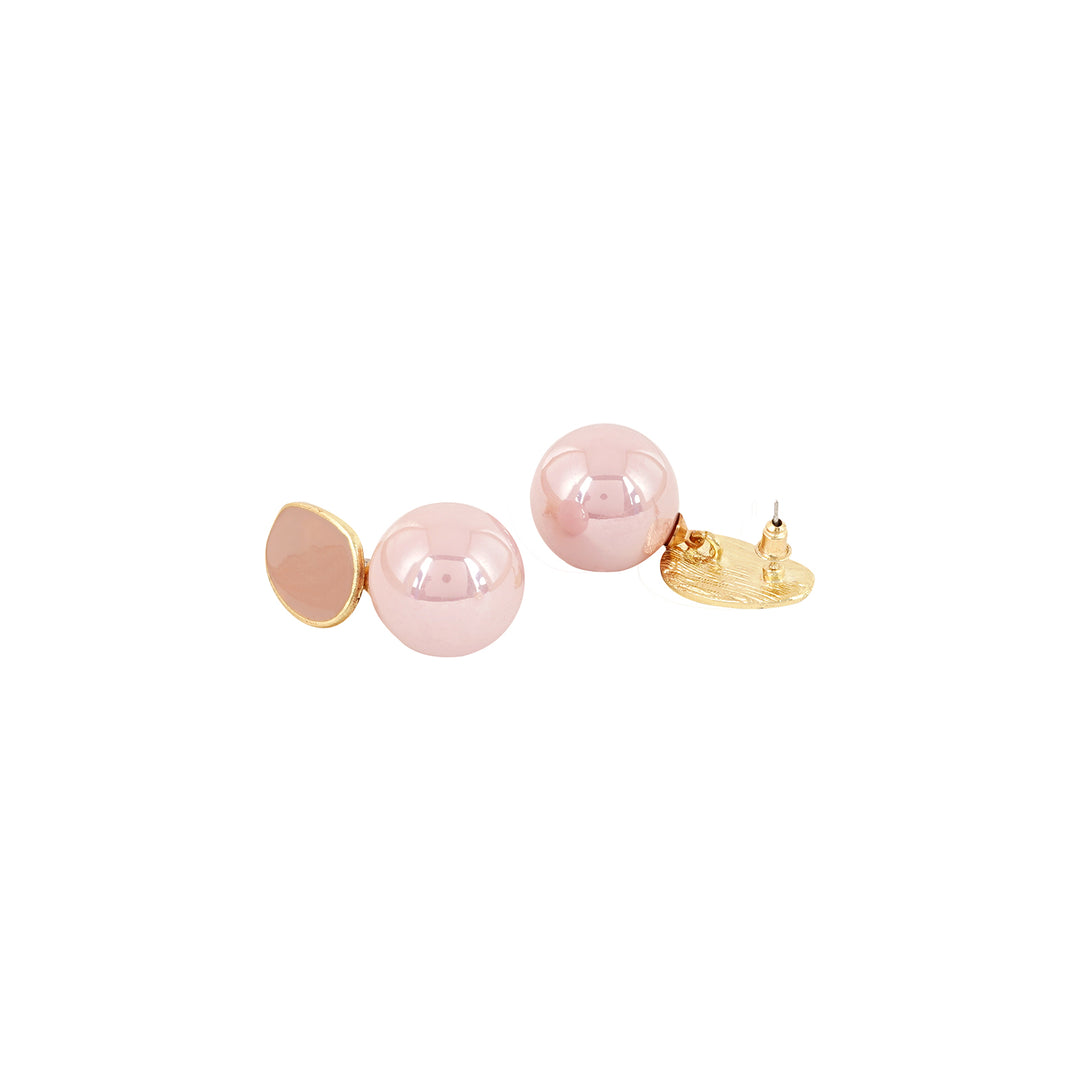 Soleil Rosegold And Pink Pearl Earring