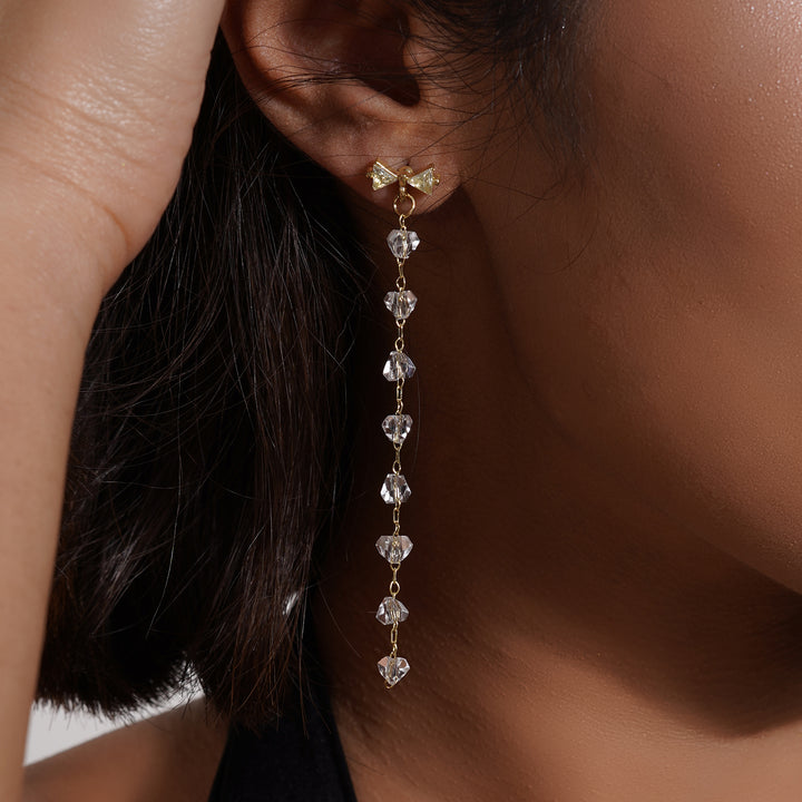 Lo Bow Gold and White Cluster Earring