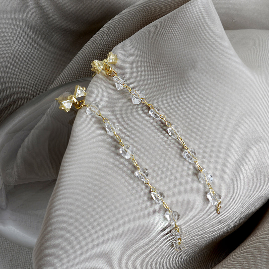 Lo Bow Gold and White Cluster Earring