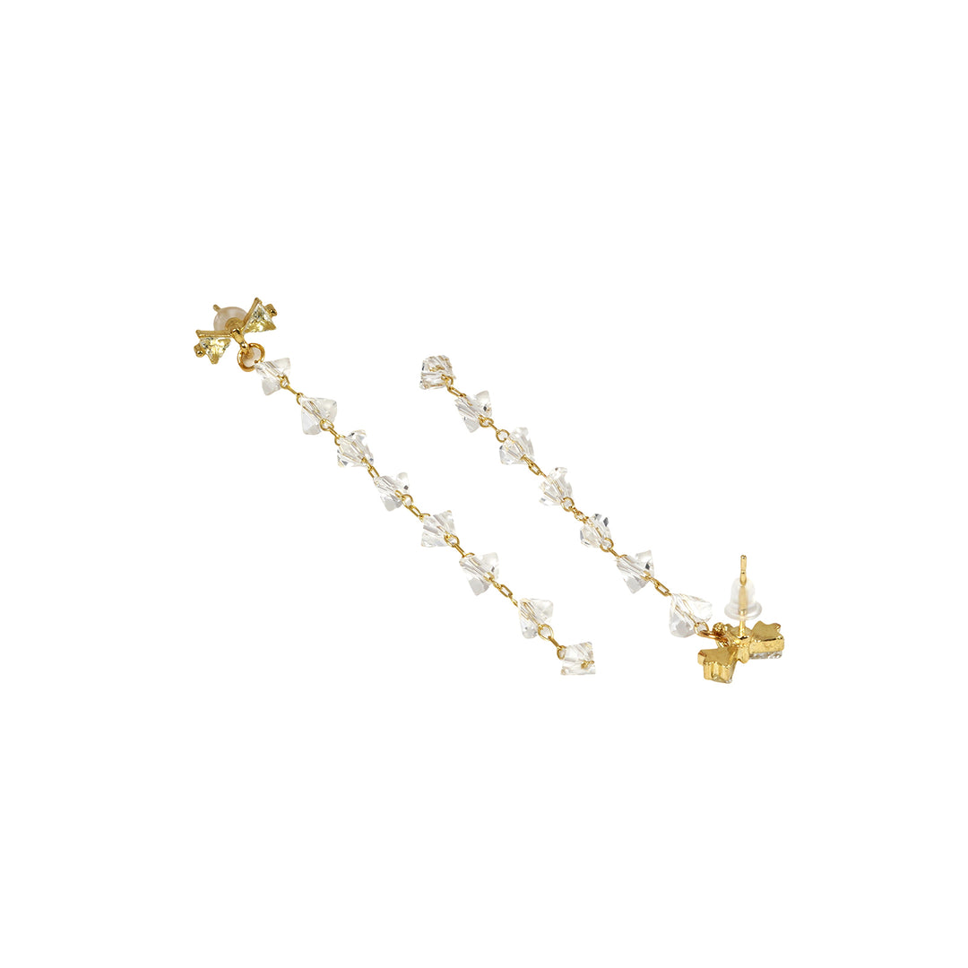 Lo Bow Gold and White Cluster Earring