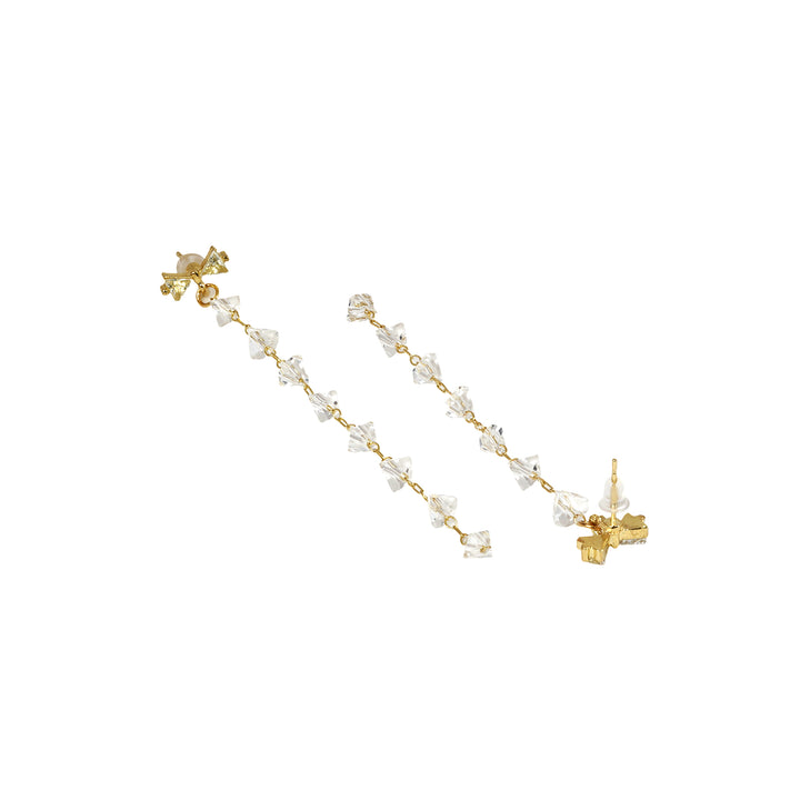 Lo Bow Gold and White Cluster Earring