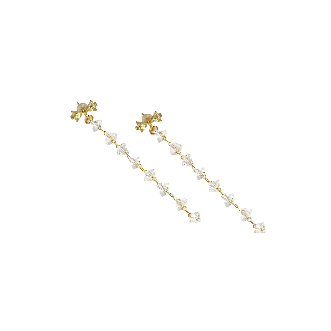 Lo Bow Gold and White Cluster Earring