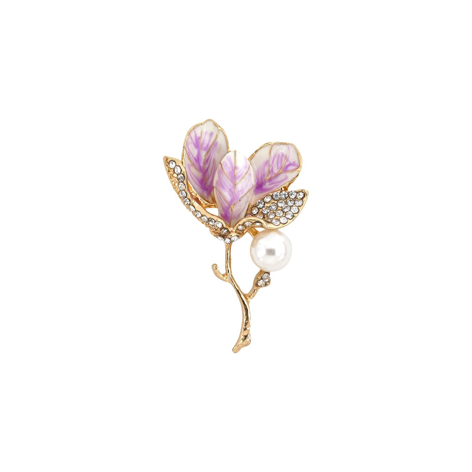 Joker & Witch Irie Pink Tulip Rhinestone Brooch For Women