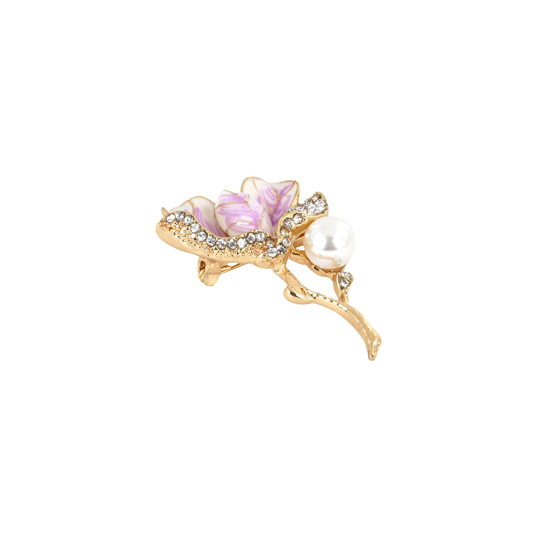 Irie Pink Tulip Rhinestone Brooch