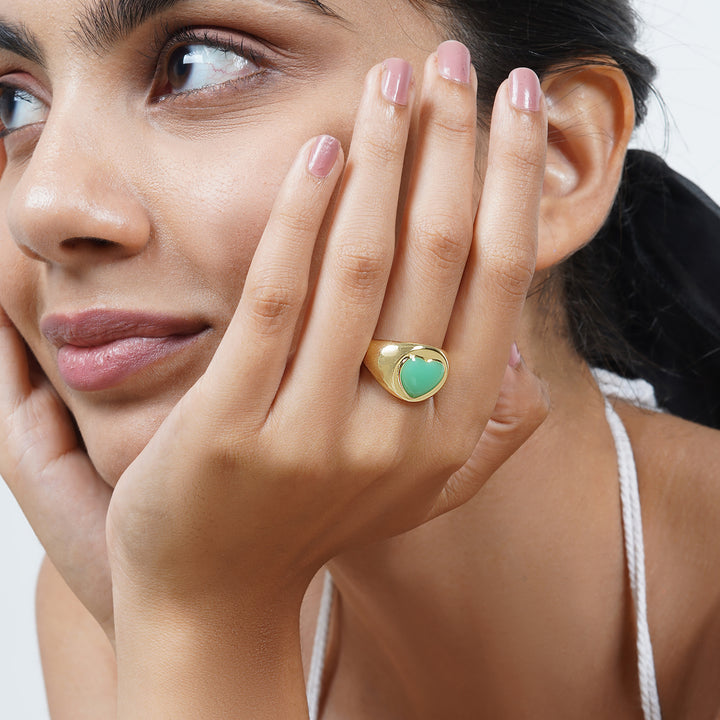 I Heart Green Colour Pop Ring