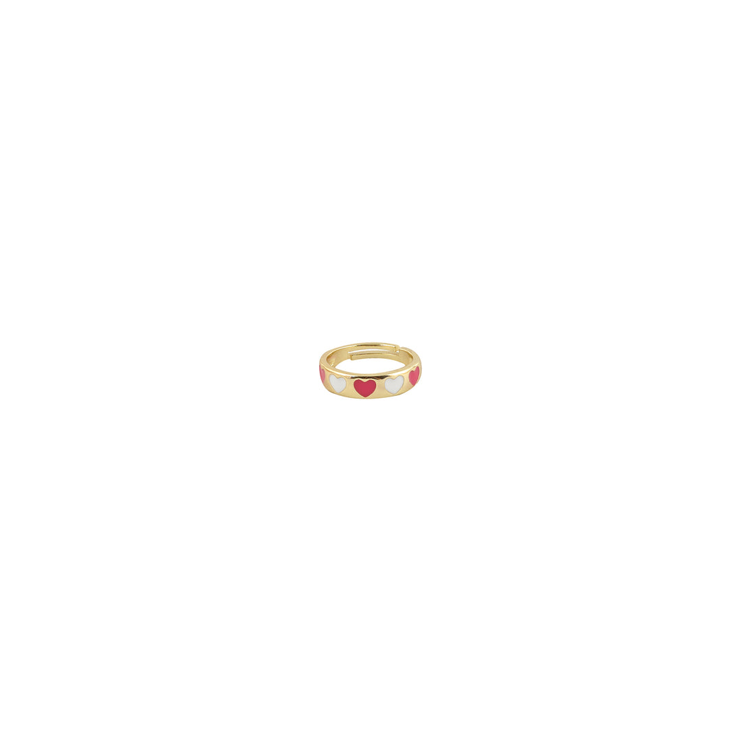 Cara Red And White Multicolour Ring