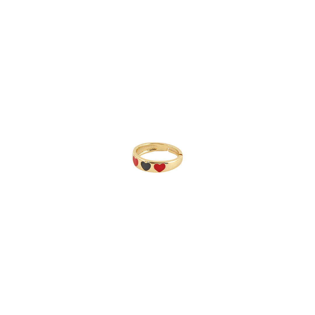 Cara Red And Black Multicolour Ring