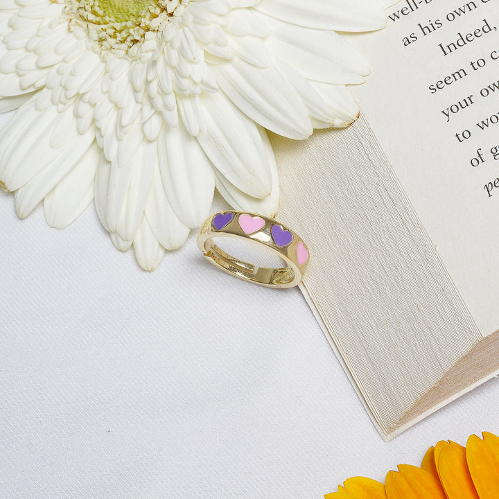 Cara Pink And Purple Multicolour Ring