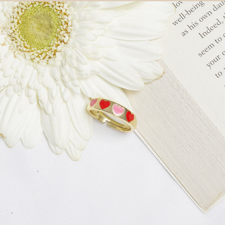 Cara Pink And Red Multicolour Ring