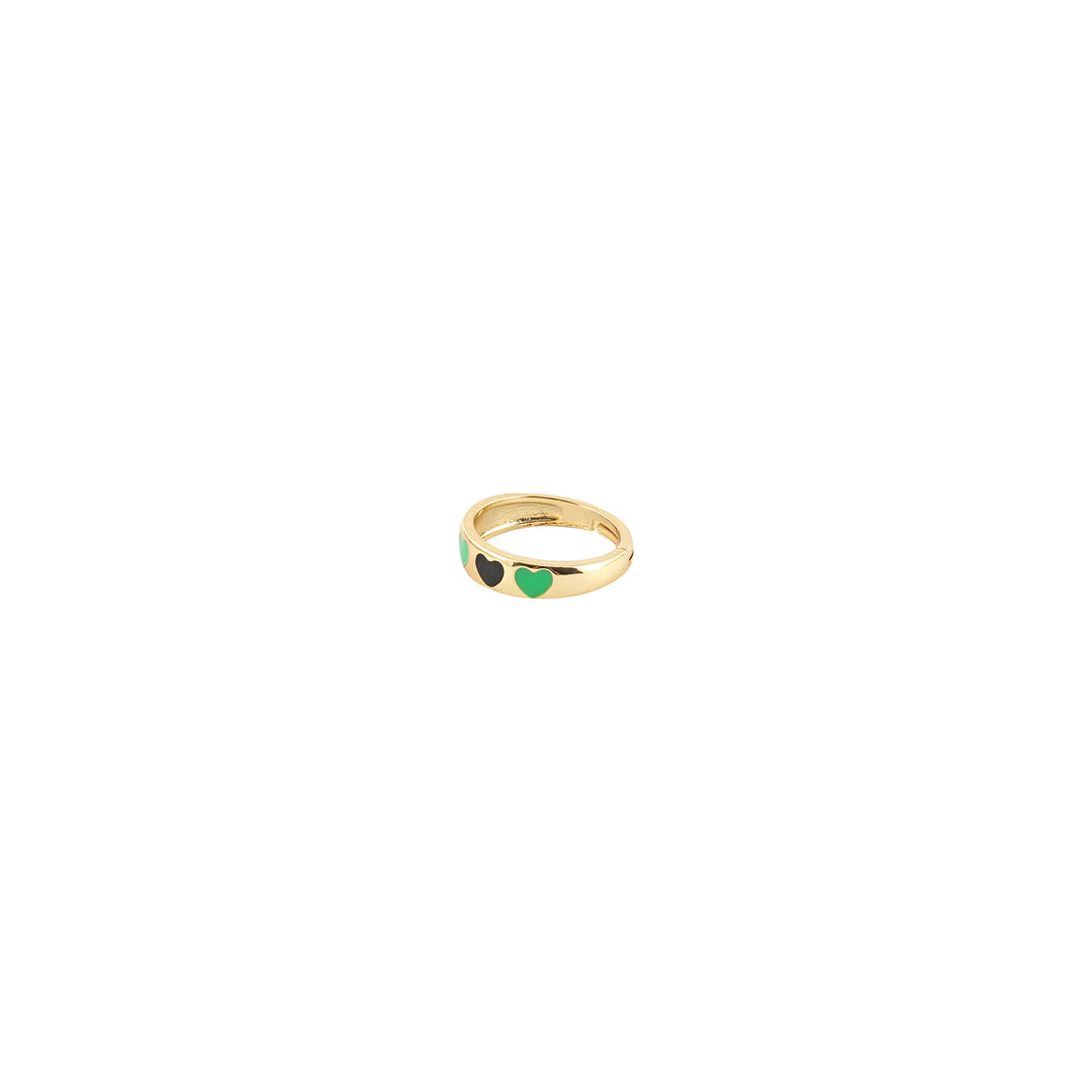 Cara Black And Green Multicolour Ring