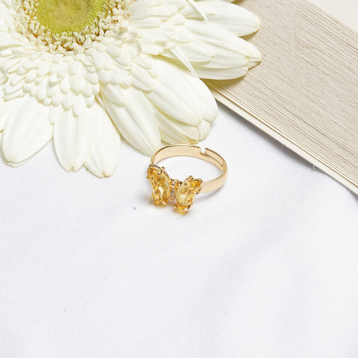 Mabel Butterfly Yellow Stone Ring