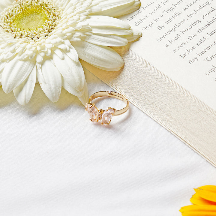 Mabel Butterfly Light Pink Stone Ring