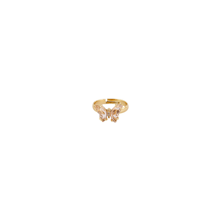 Mabel Butterfly Light Pink Stone Ring