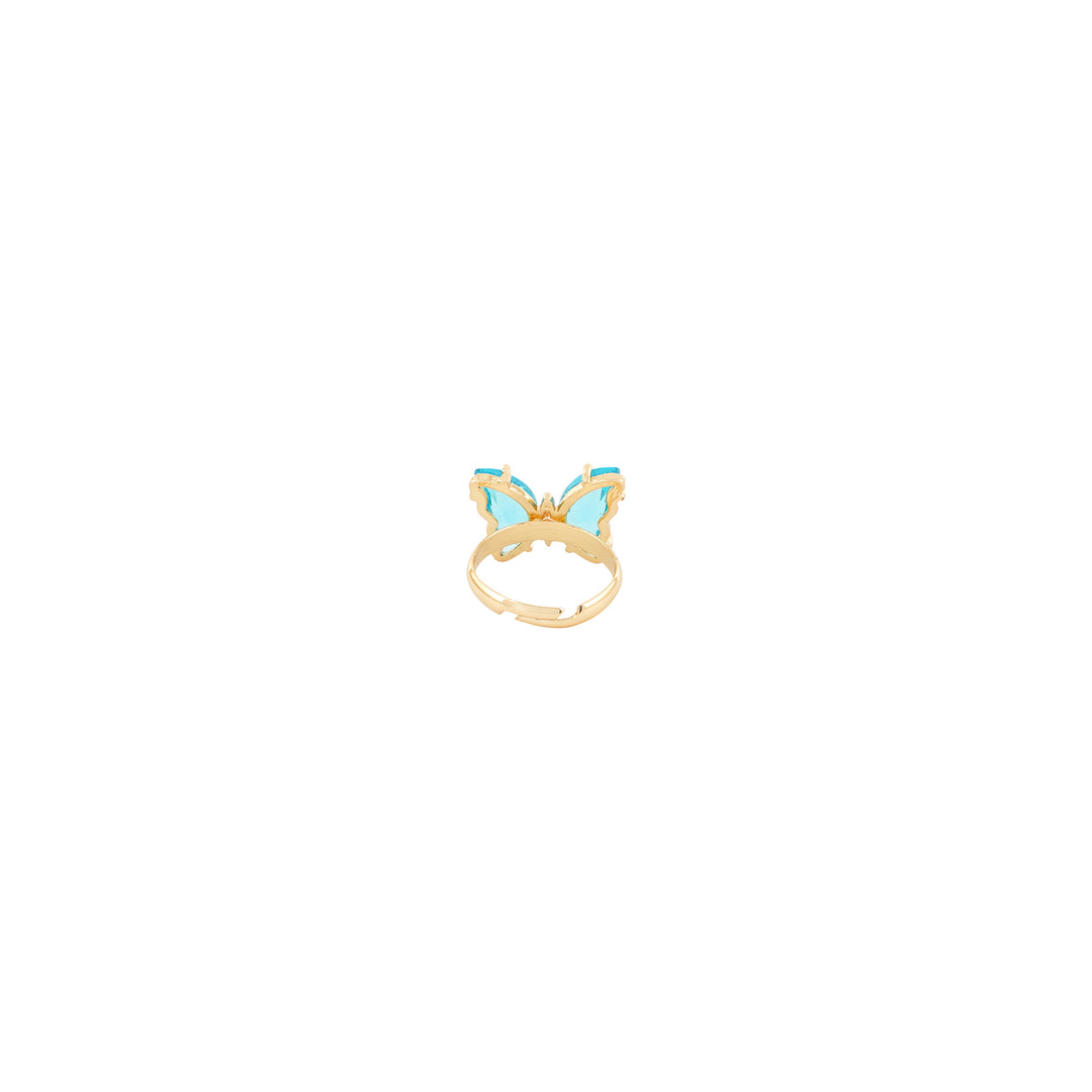 Mabel Butterfly Big Sky Blue Stone Ring
