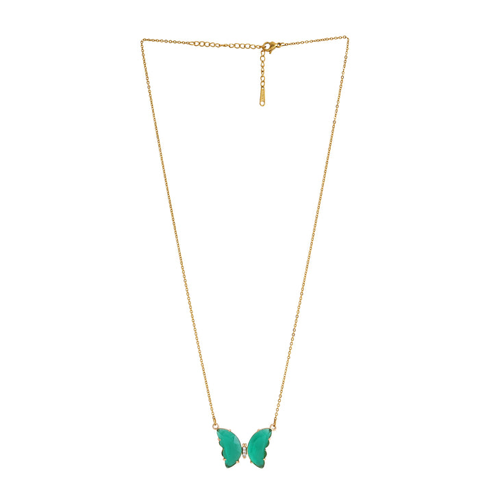 Lainey Green Butterfly Necklace