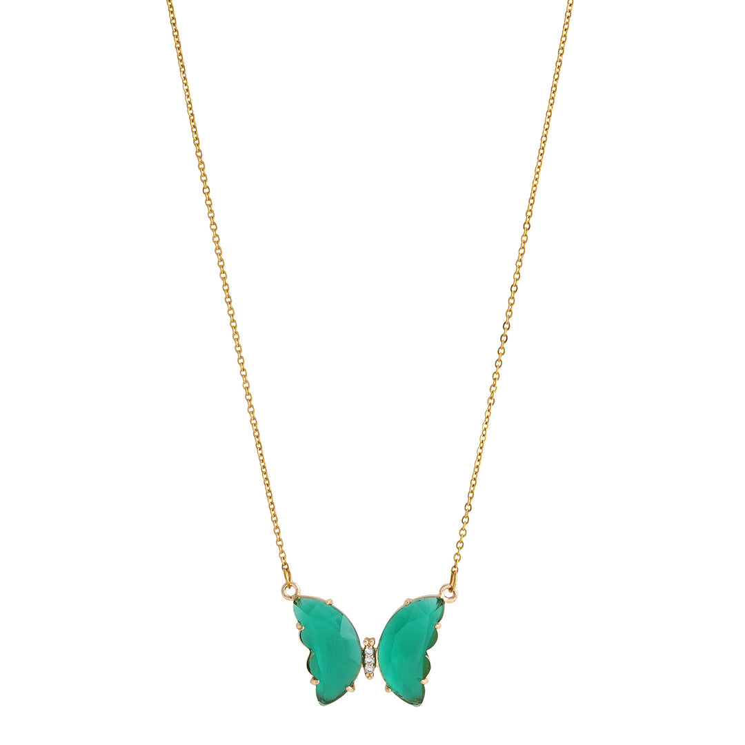Lainey Green Butterfly Necklace