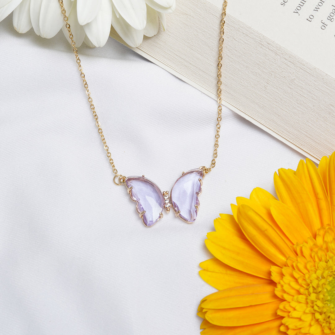 Lainey Purple Butterfly Necklace