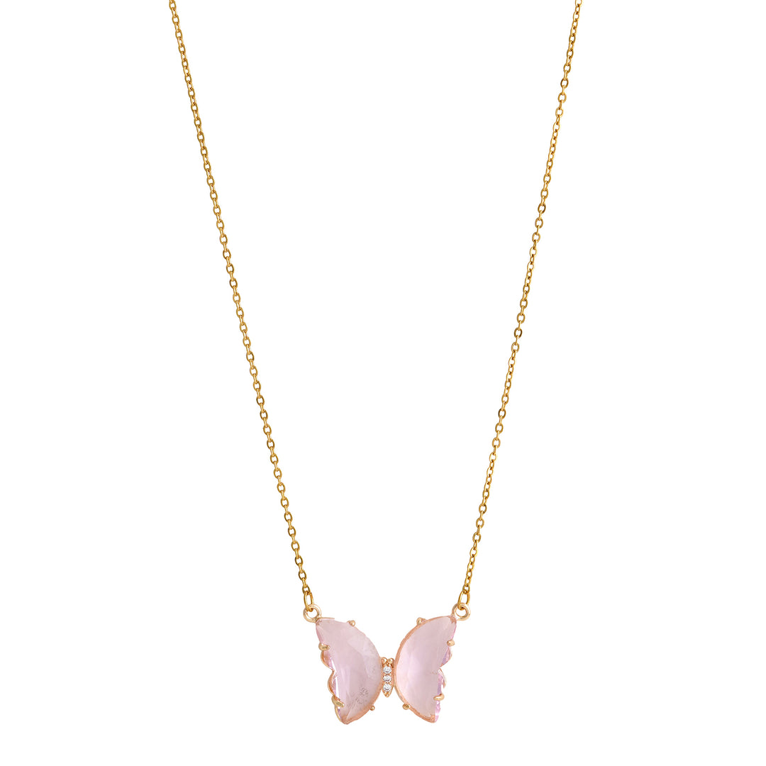 Lainey Pink Butterfly Necklace