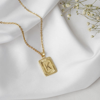 Buy K-Initial Square Pendant Necklace Online