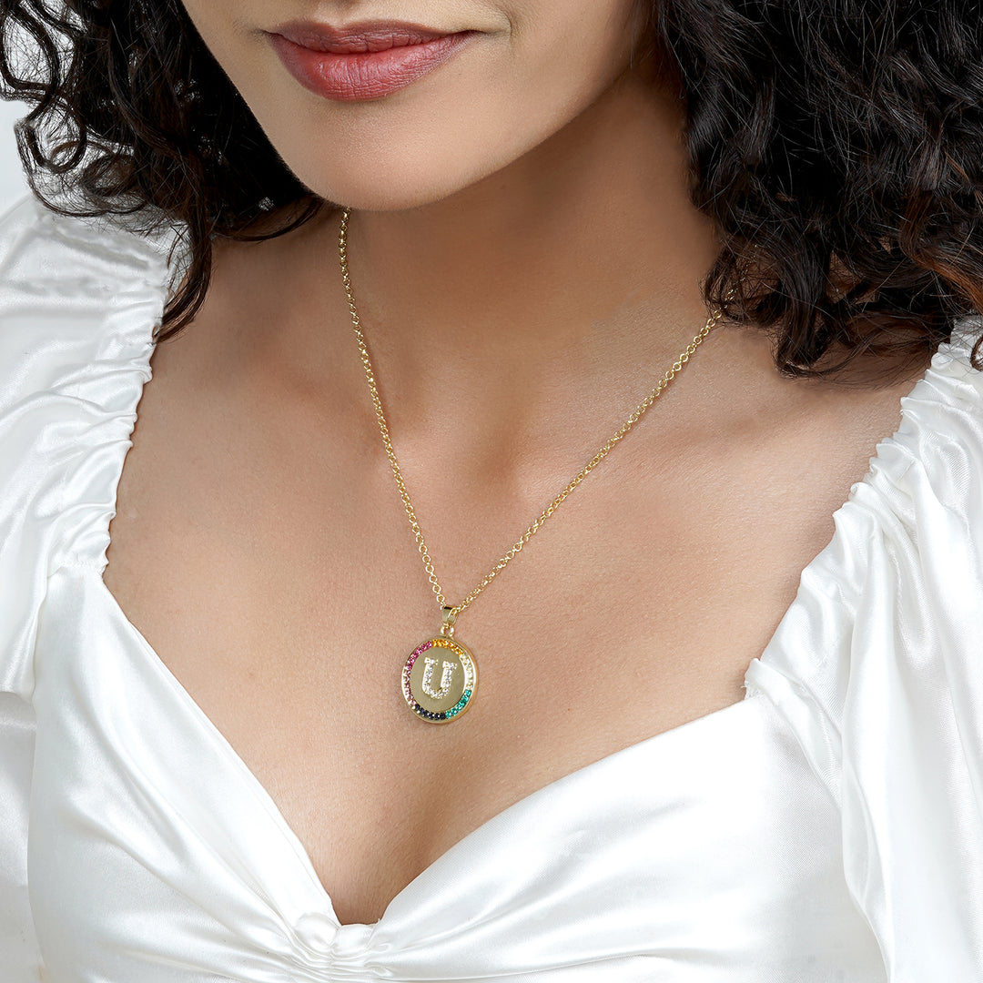 Starlet Alphabet U Necklace