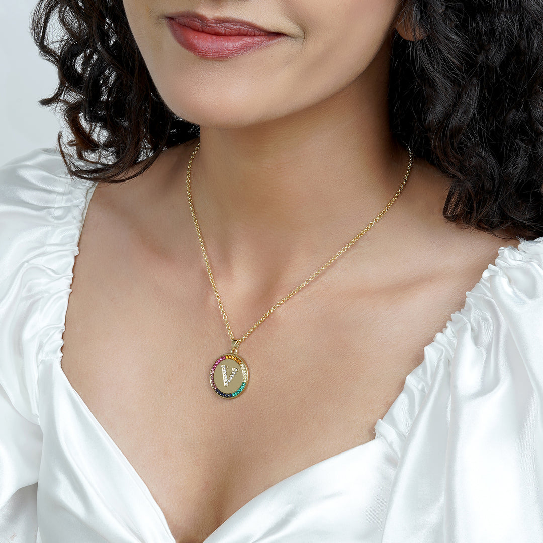 Starlet Alphabet V Necklace
