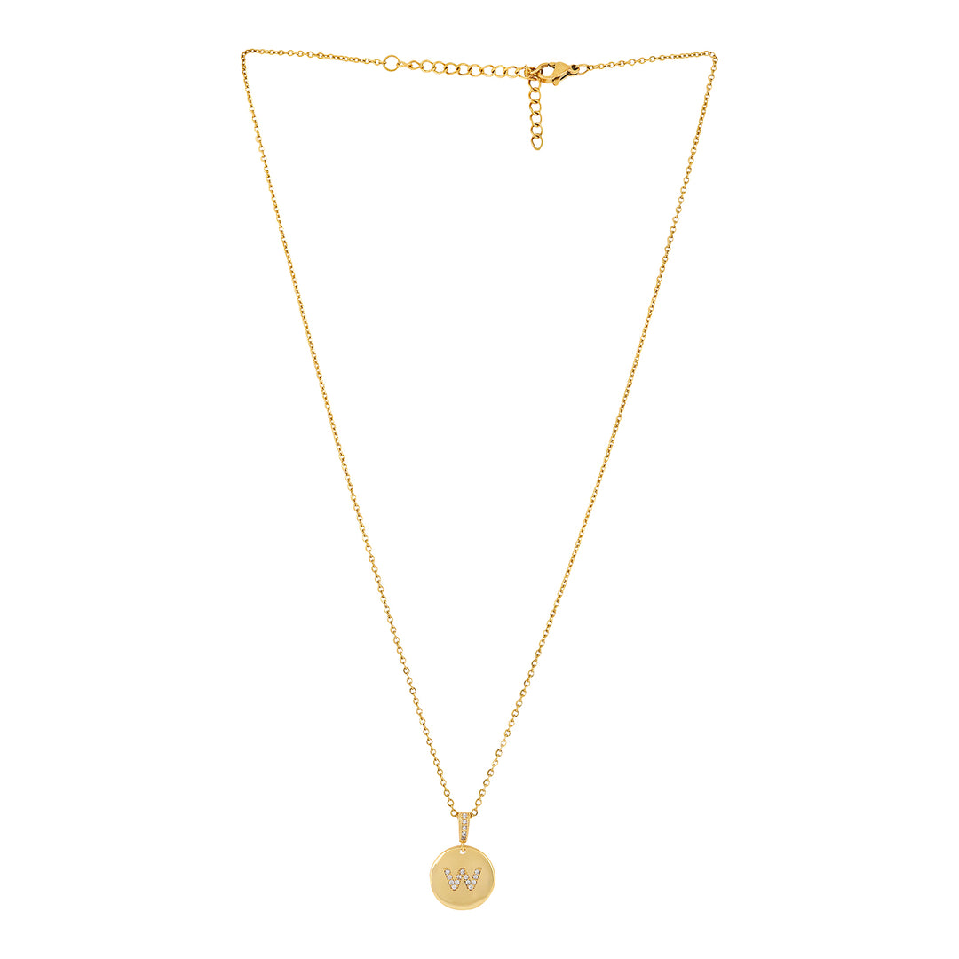 Silken Alphabet W Necklace