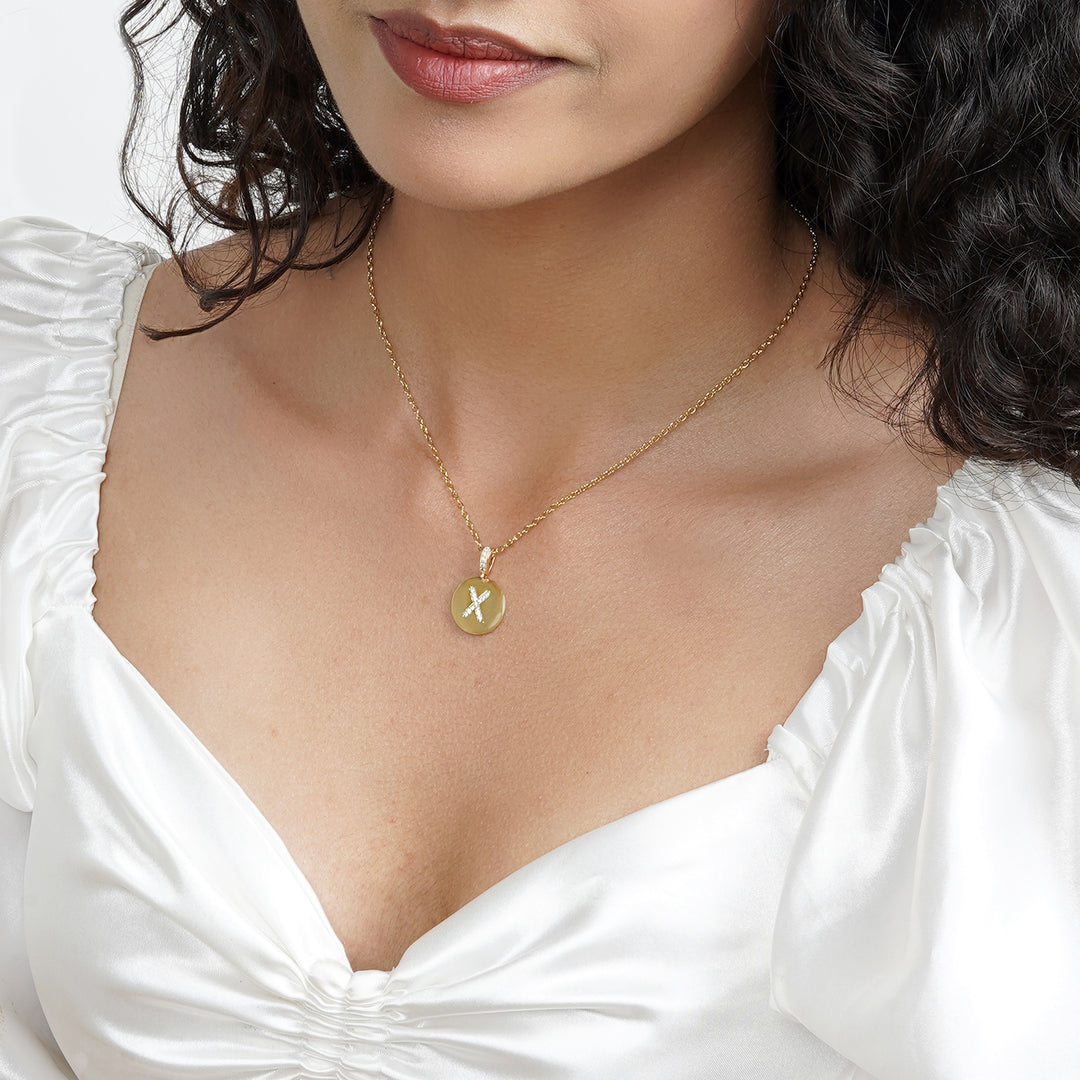 Silken Alphabet X Necklace