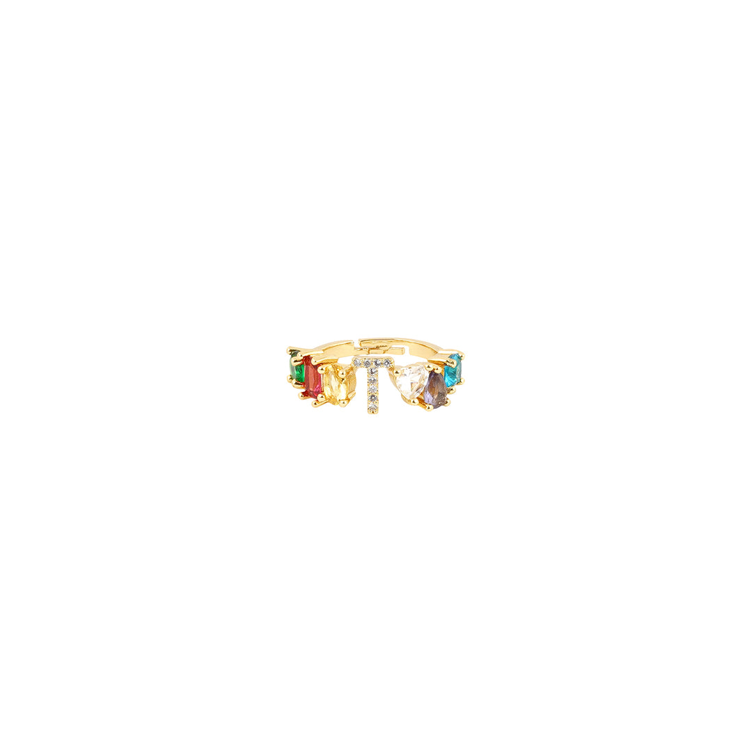 Lowe Multicolour Alphabet T Ring