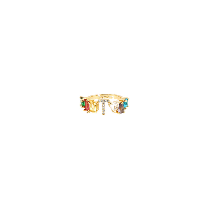 Lowe Multicolour Alphabet T Ring