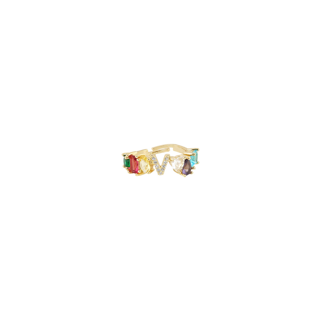 Lowe Multicolour Alphabet V Ring