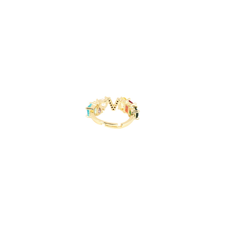 Lowe Multicolour Alphabet V Ring