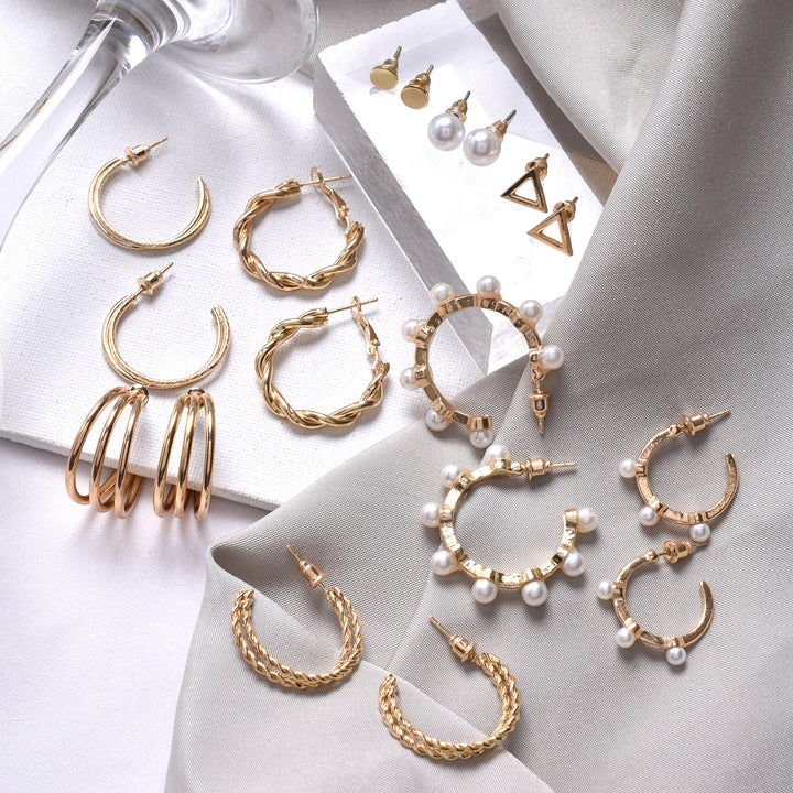 All About Hoops Gold Earring Set