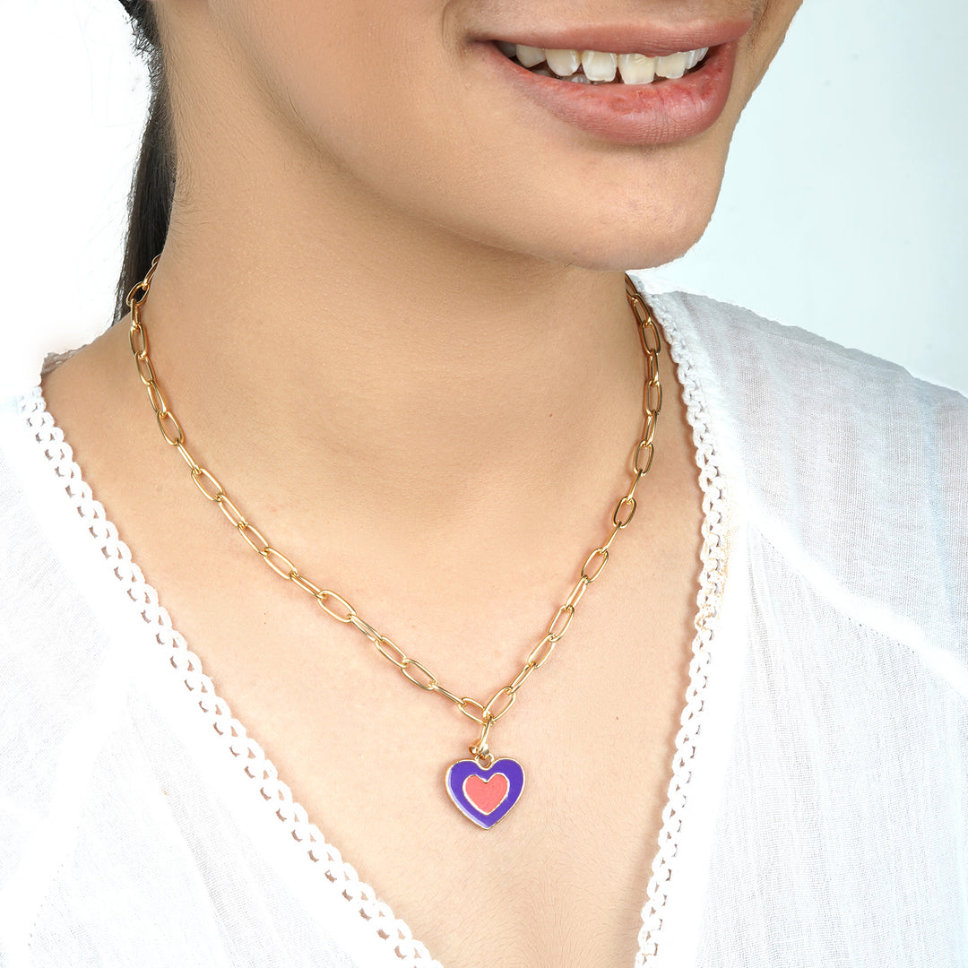 Faye Blue Heart Necklace