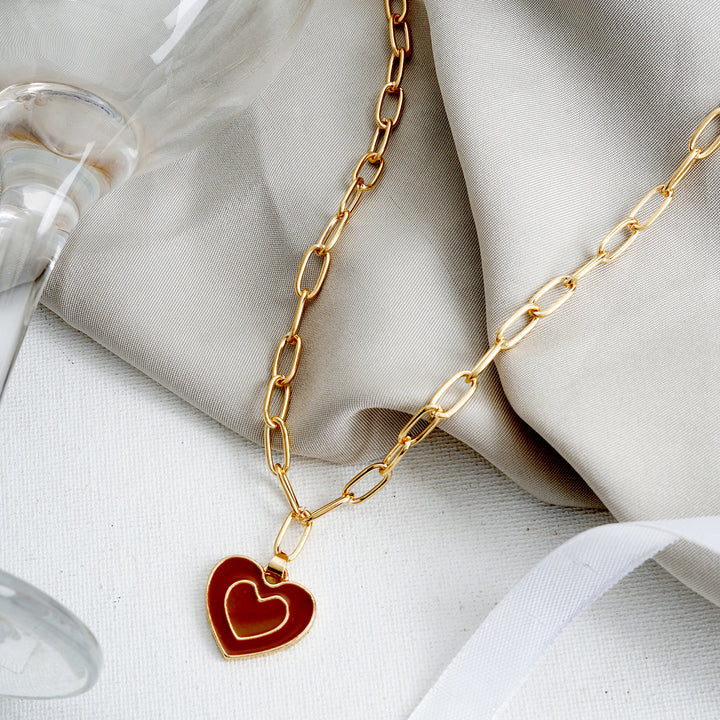 Faye Full Red Heart Necklace