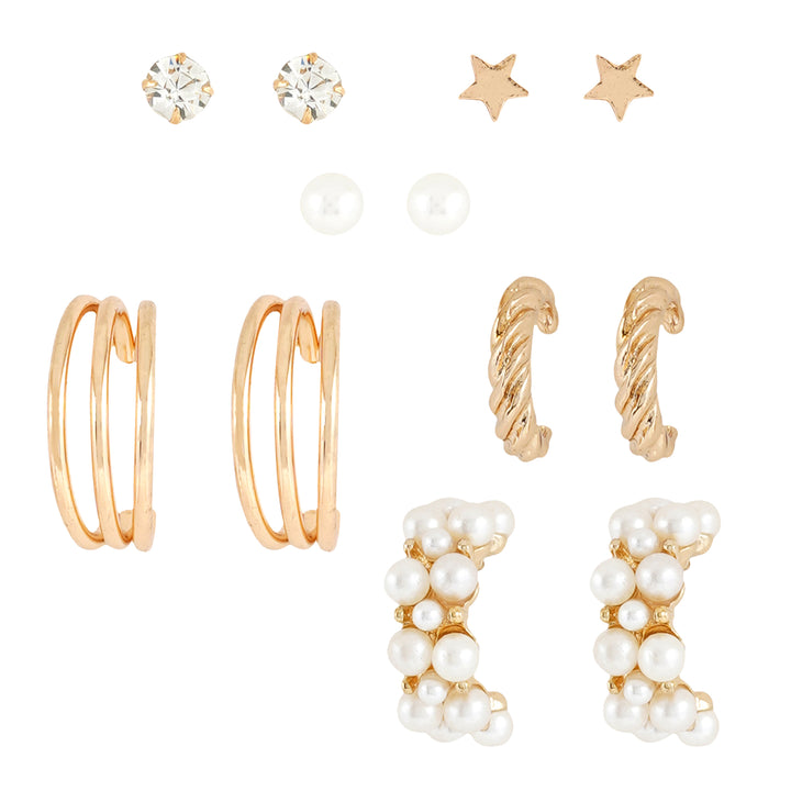Tasha Tassle Hoop Stud Combo Earring Set