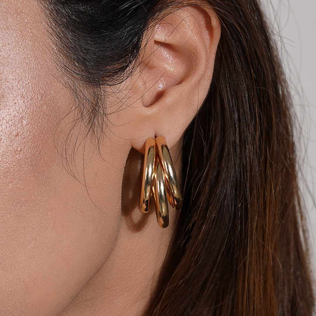 Sage Hoop-Stud Combo Set