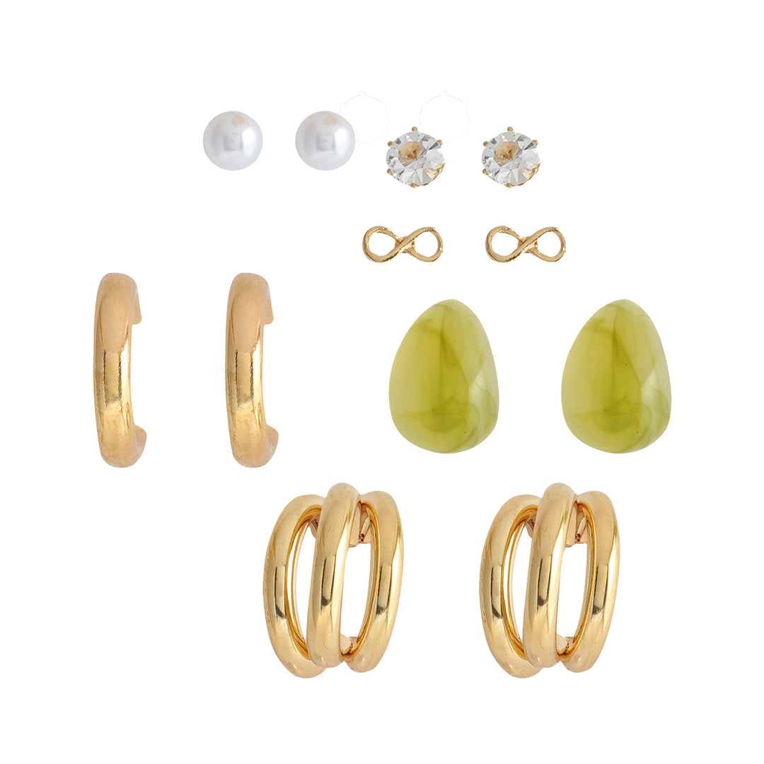 Sage Hoop-Stud Combo Set